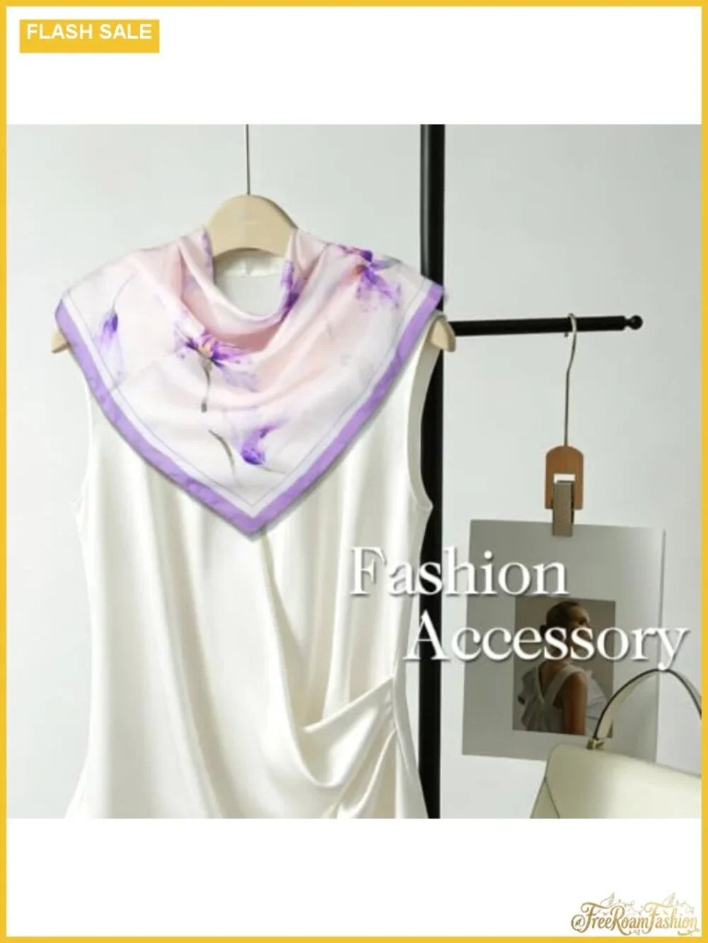 Silky Satin Square Scarf for Women, Multipurpose Neck Head Hair Scarf, Handbag